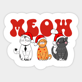 Tree Cat Christmas Meow Sticker